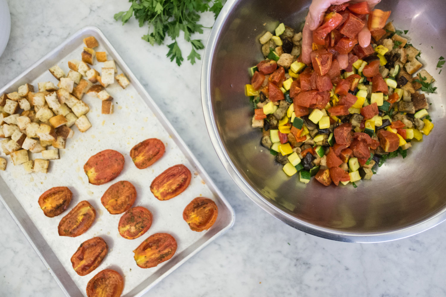 Roasted Vegetable Panzanella Salad Recipe