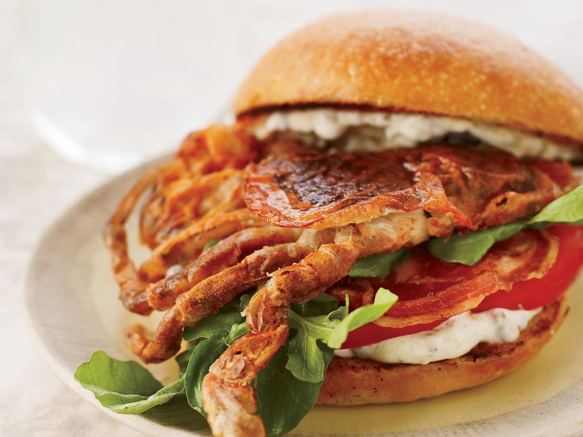 Soft-Shell Crab with Bacon Sandwich Recipe ️ Mangia NYC