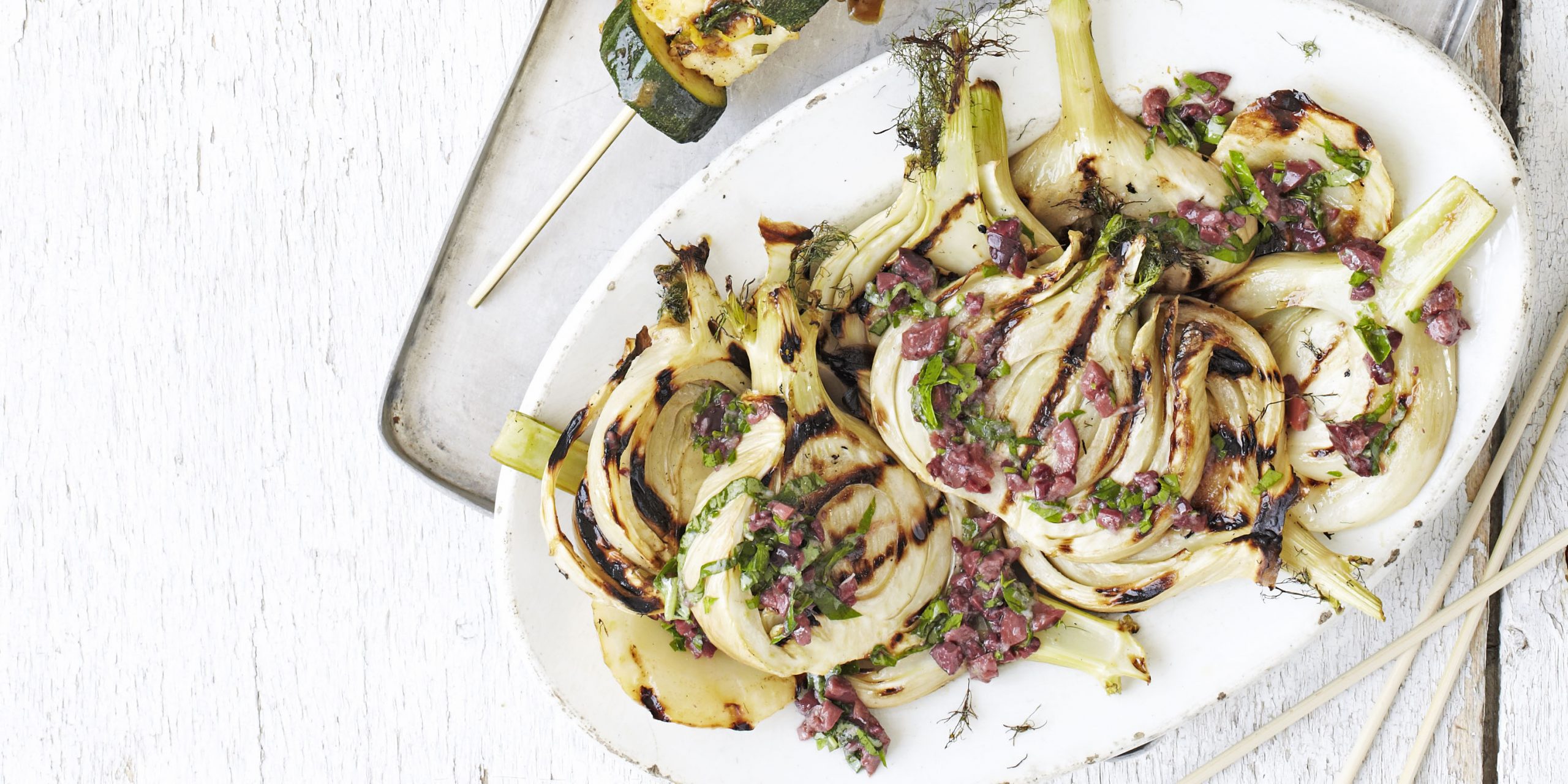 Grilled Fennel, Black Olive,andGolden Raisin Salad