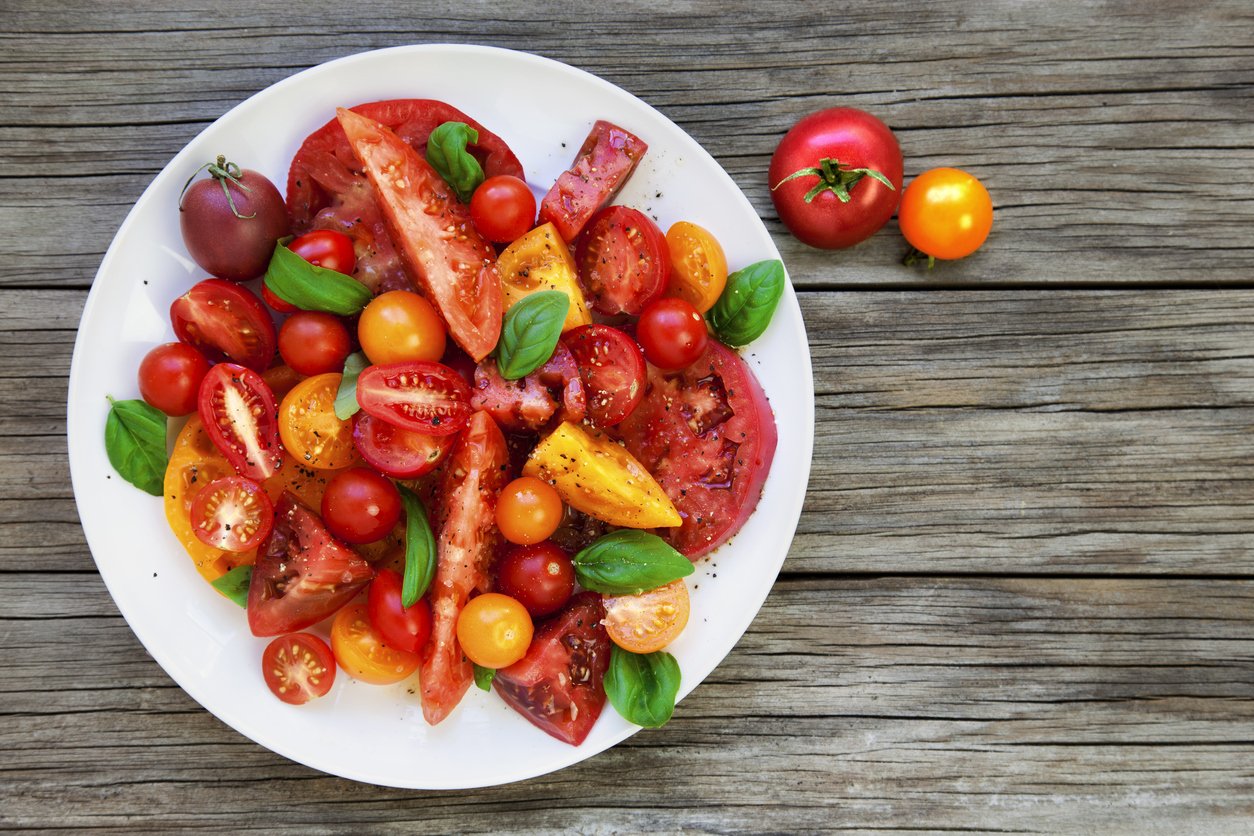 Fresh Tomato Salad with Mint Pesto Mangia NYC