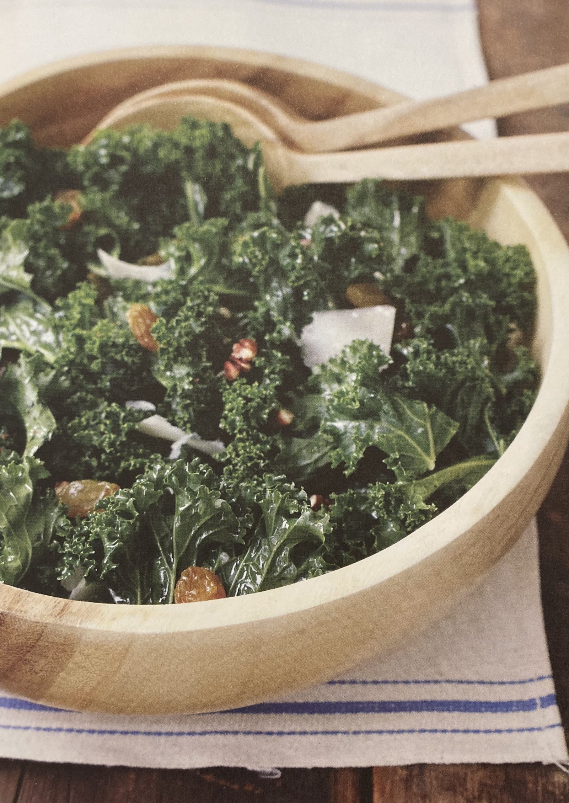 Raw Kale Salad with Pecans and Golden Raisins ️ Mangia NYC