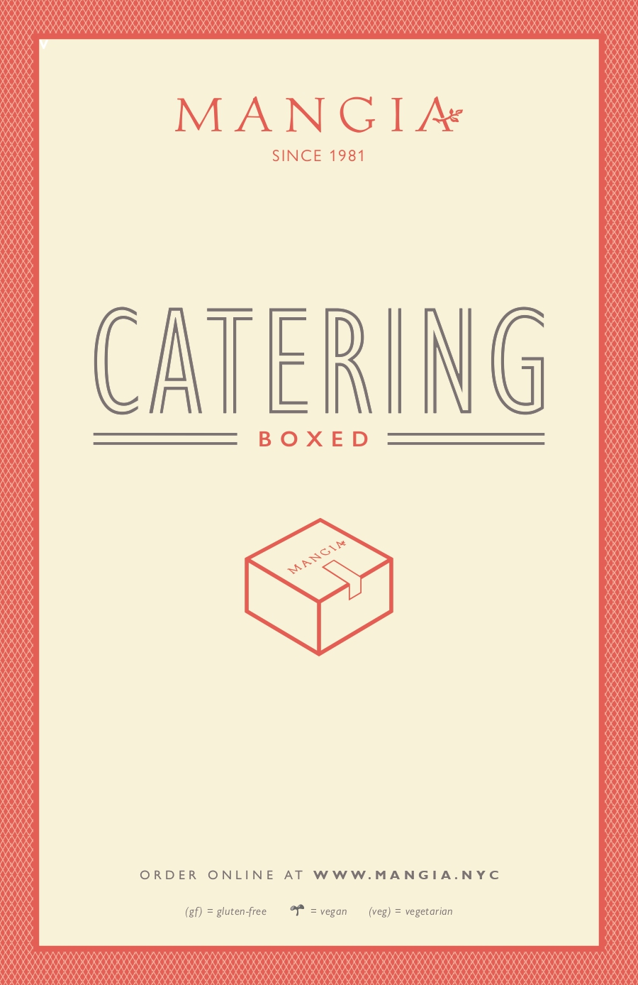 Boxed Catering Menu Mangia NYC Lunch Delivery