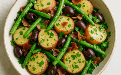 Potato Salad with Roasted Prosciutto, String Beans, and Olives